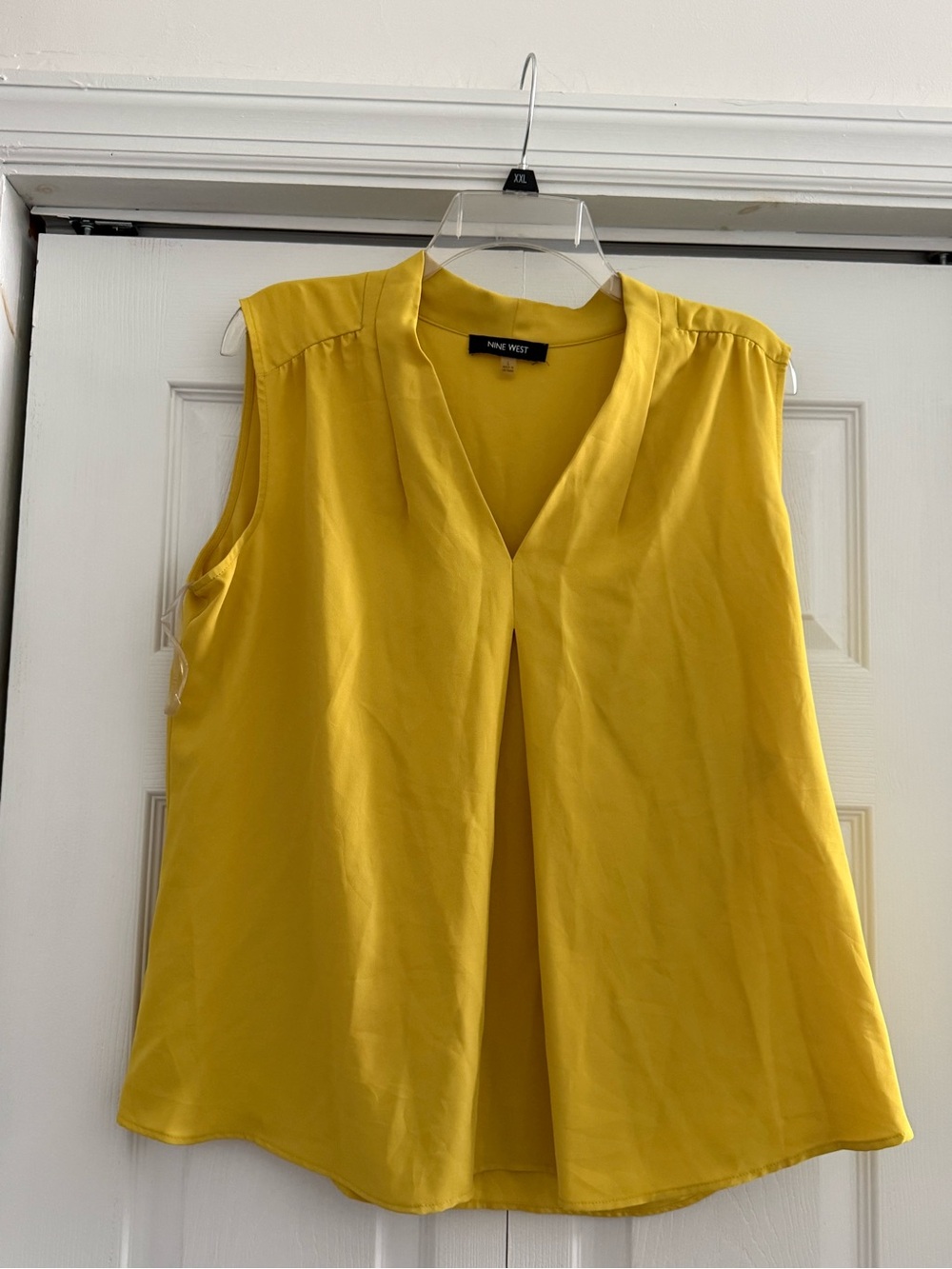 Nine West Bright Yellow V-Neck Sleeveless Top